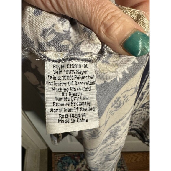 JOHNNY WAS Dolce Drape Bell Long Sleeve Embroidered Floral Boho Tunic - Picture 6 of 8